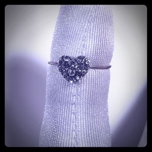 Heart rhinestones toe ring